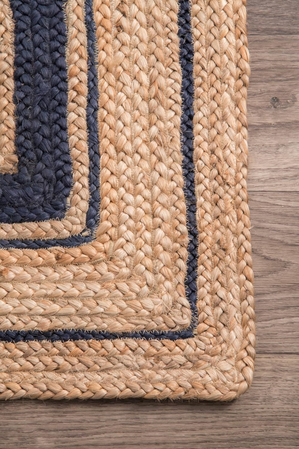 Bohemian Natural Fiber Rug – Rikki Design with Braided Border