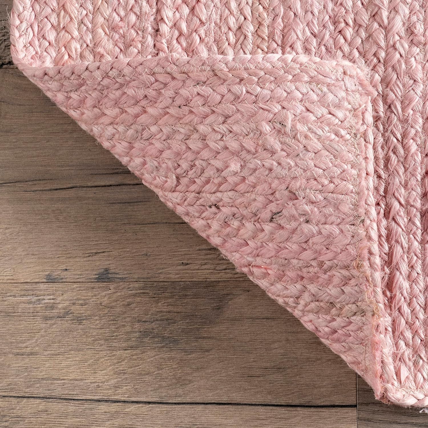 Light Pink Jute Rug by Rigo – Handwoven Natural Rug for Living Room