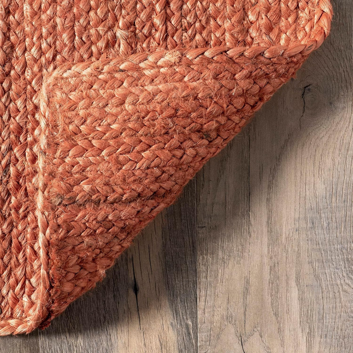 Hand-Woven Area Rug – Rustic Handmade Rug in Rust Color