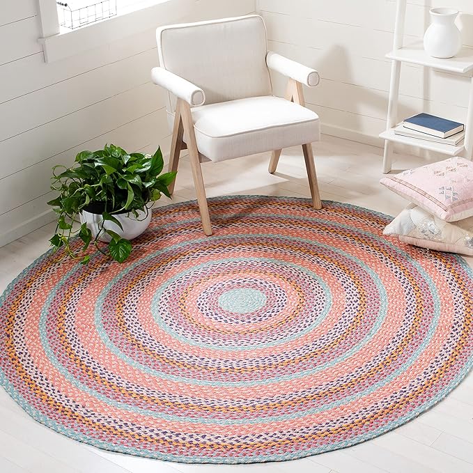Natural Jute Round Rug, Handmade Braided Jute Area Rug