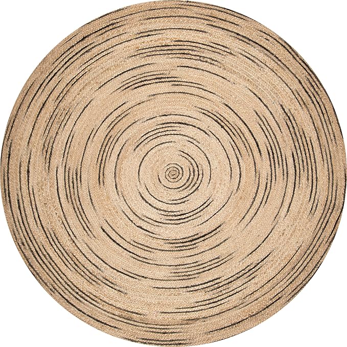 Indoor-Outdoor Round Braided Jute Rug – Modern Farmhouse Natural Fiber Rug