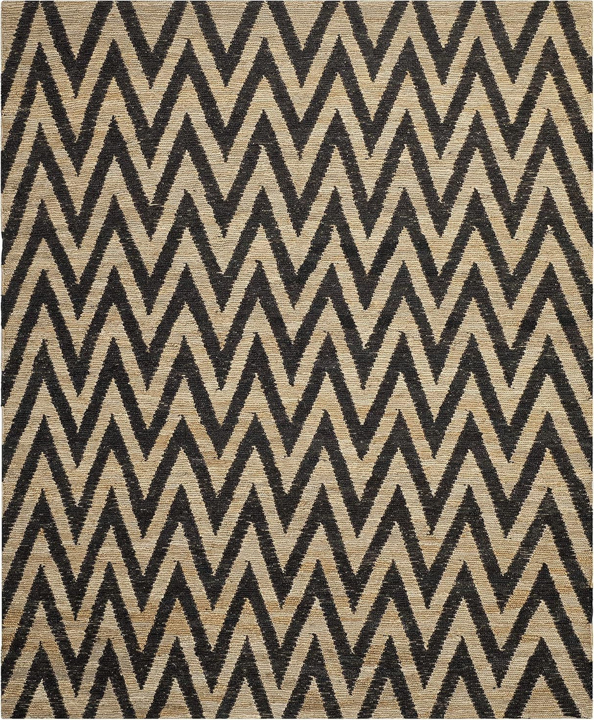 Zigzag Chevron Jute Hemp Area Rugs in Living Room, Bedroom