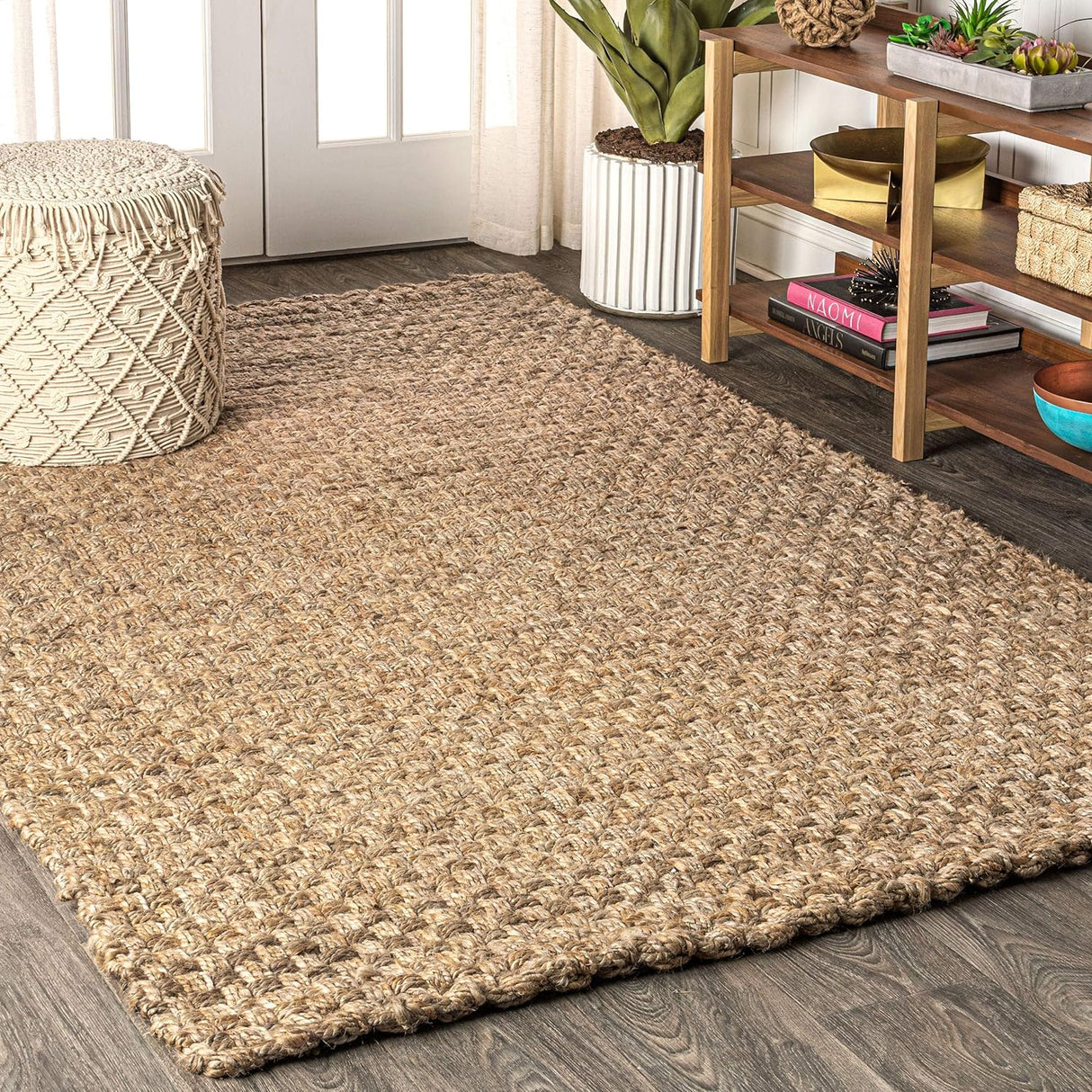 Estera Hand Woven Boucle Chunky Jute Indoor Area Rug - Natural Jute Rug