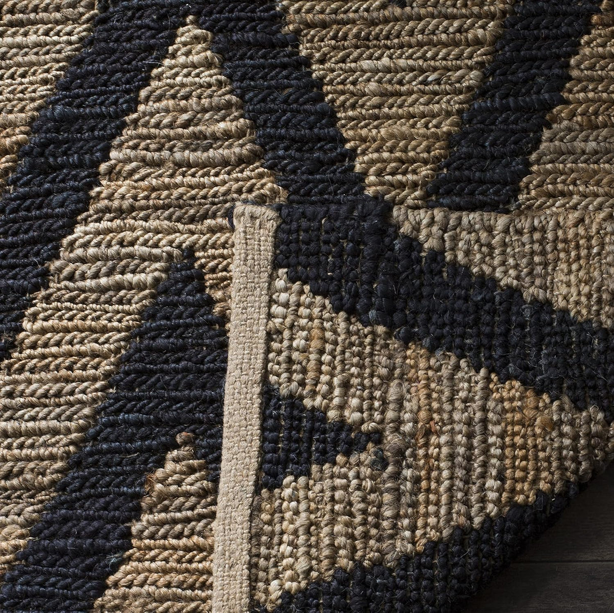 Zigzag Chevron Jute Hemp Area Rugs in Living Room, Bedroom