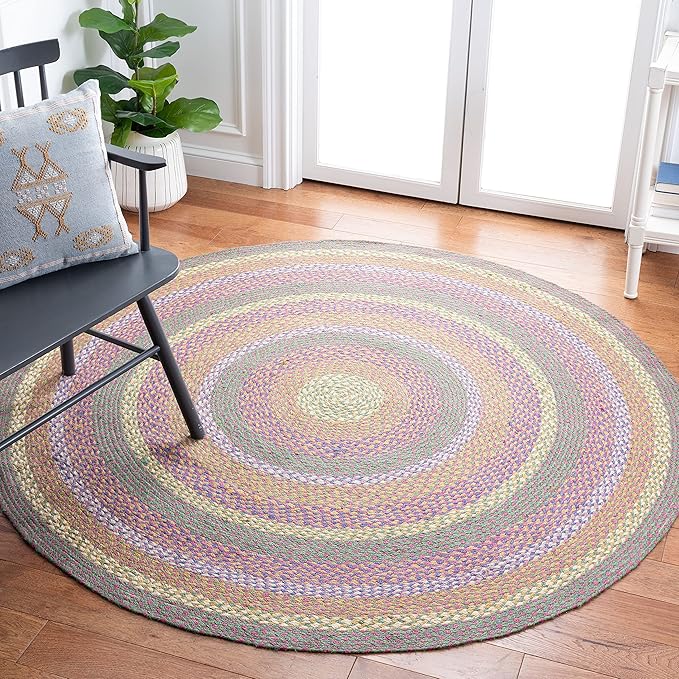 Natural Jute Round Rug, Handmade Braided Jute Area Rug