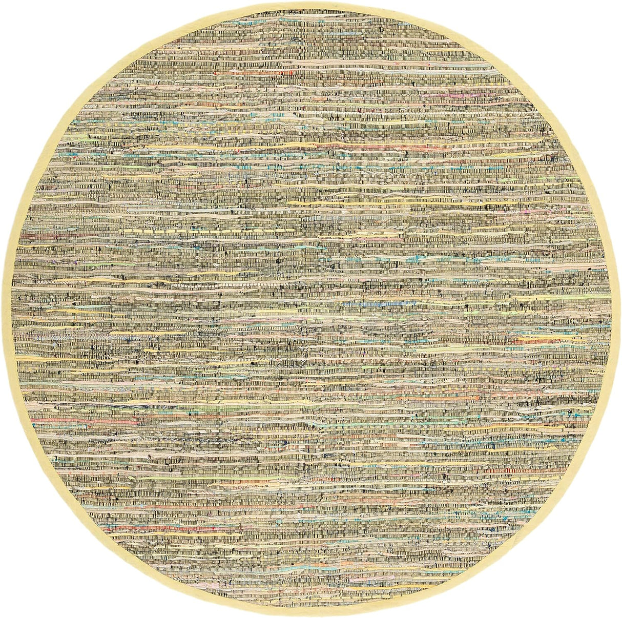 Handmade Boho Stripe Washable Light Green/Multi Cotton Area Rug