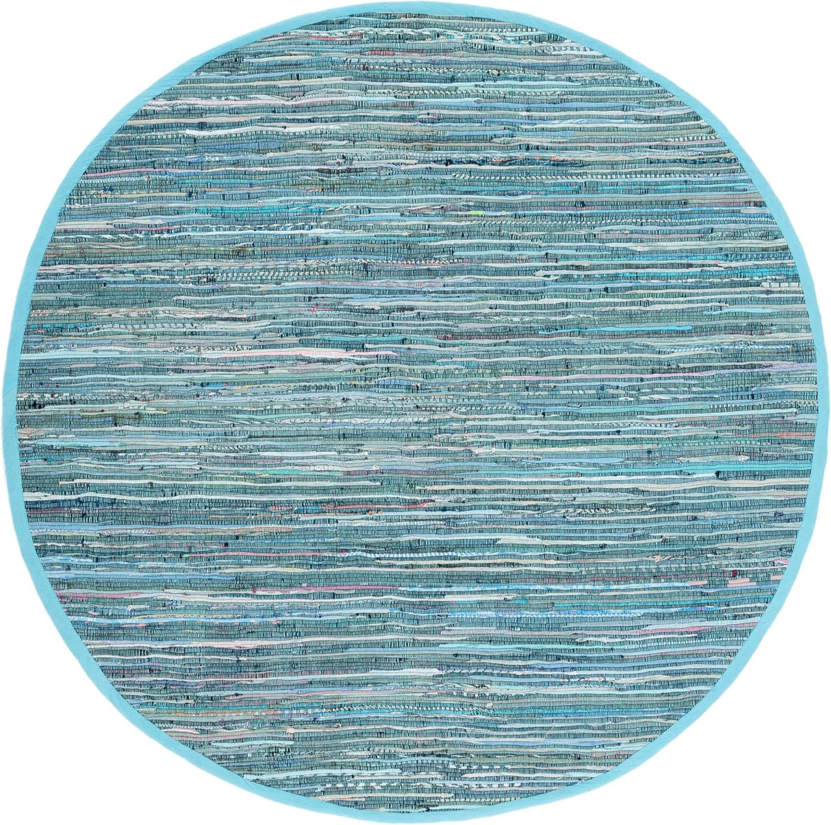 Handmade Boho Stripe Washable Turquoisen/Multi Cotton Rugs For Living Room