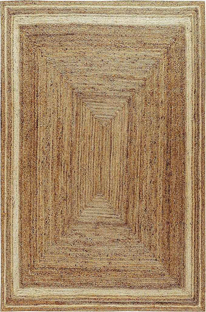 Eco-Friendly Handwoven Jute Rug – Braided Natural Carpet for Home Décor