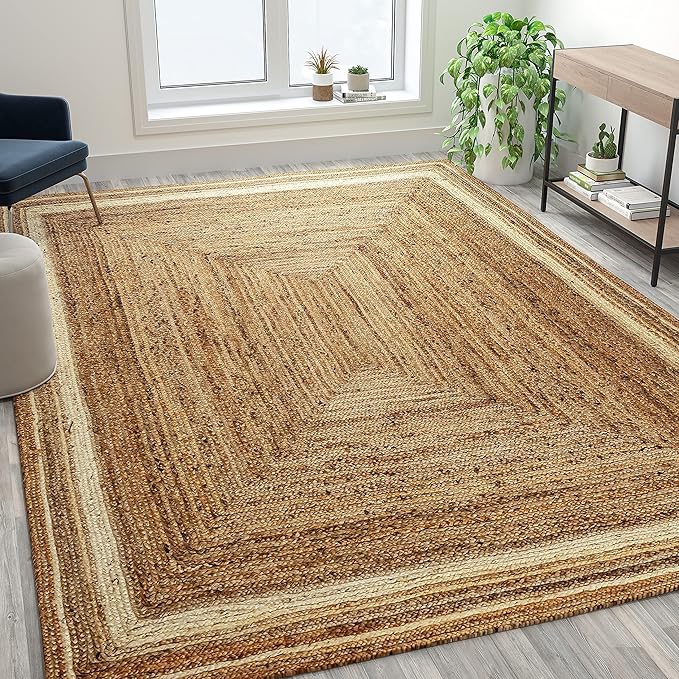 Eco-Friendly Handwoven Jute Rug – Braided Natural Carpet for Home Décor