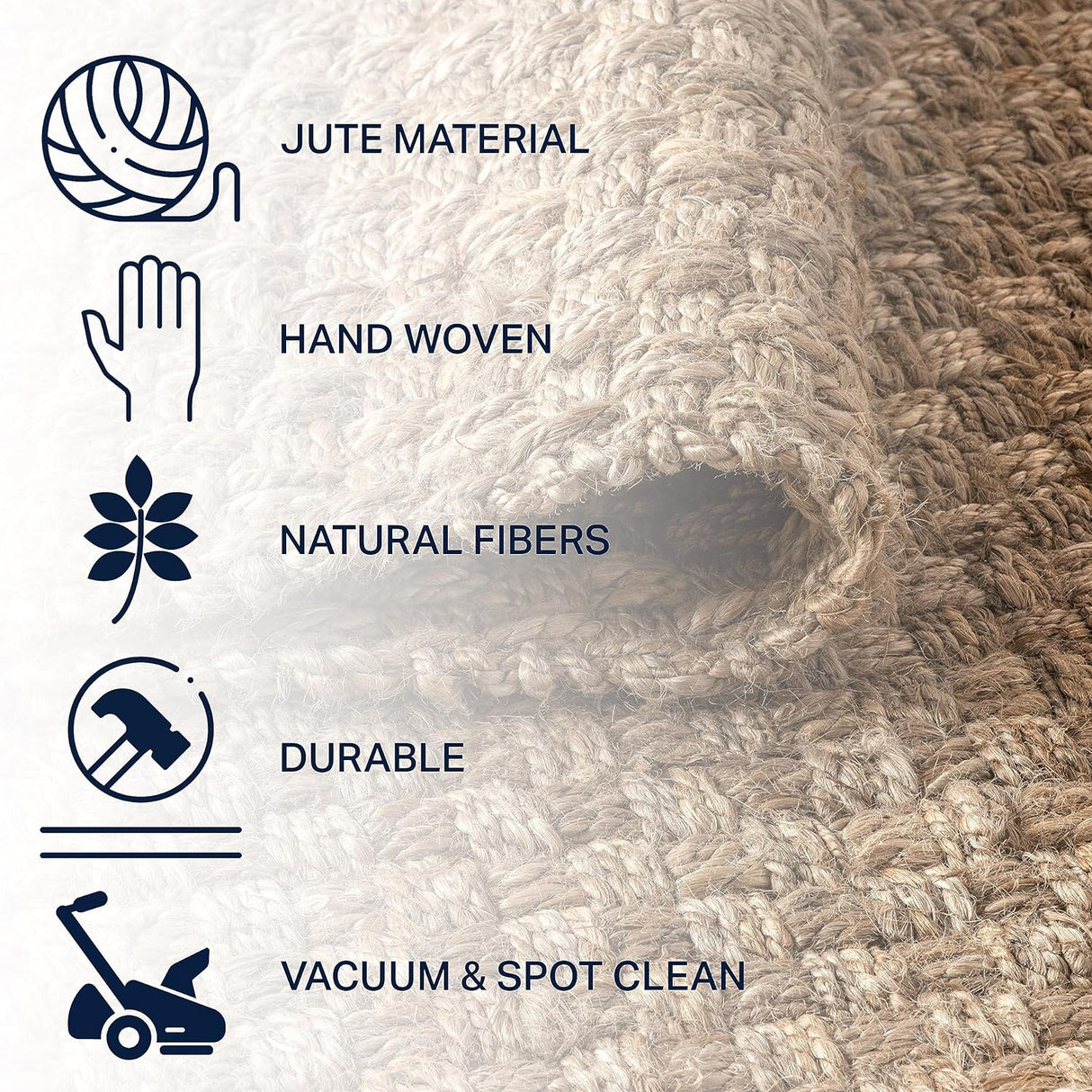 Estera Hand Woven Boucle Chunky Jute Indoor Area Rug - Natural Jute Rug