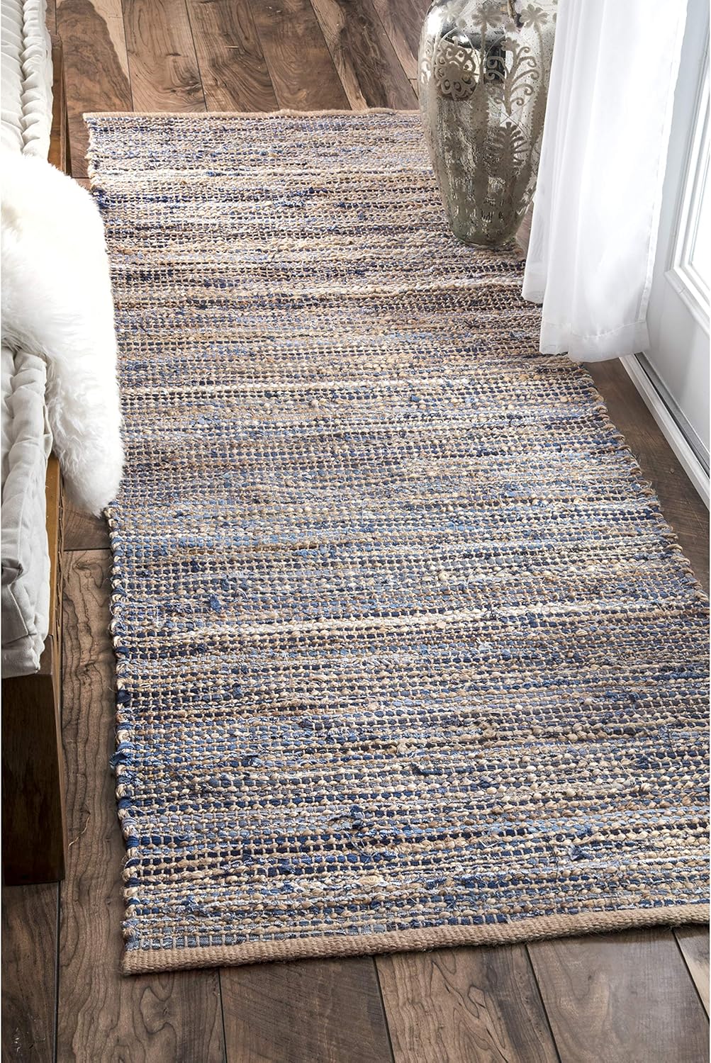 Denim And Natural Jute Rug,Blue Hemp Rugs