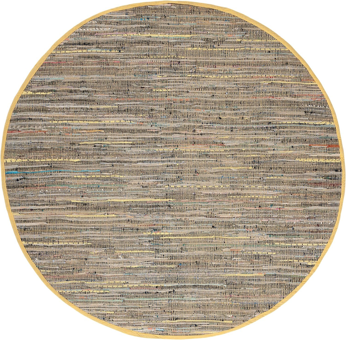 Handmade Boho Stripe Washable Yellow/Multi Cotton Rugs For Living Room