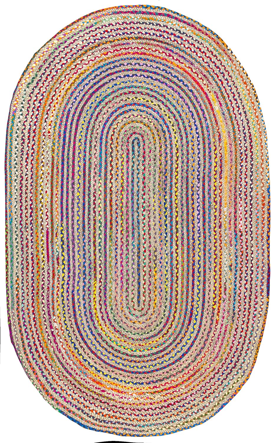 Multi Cotton & Jute Braided Jute Area Rugs