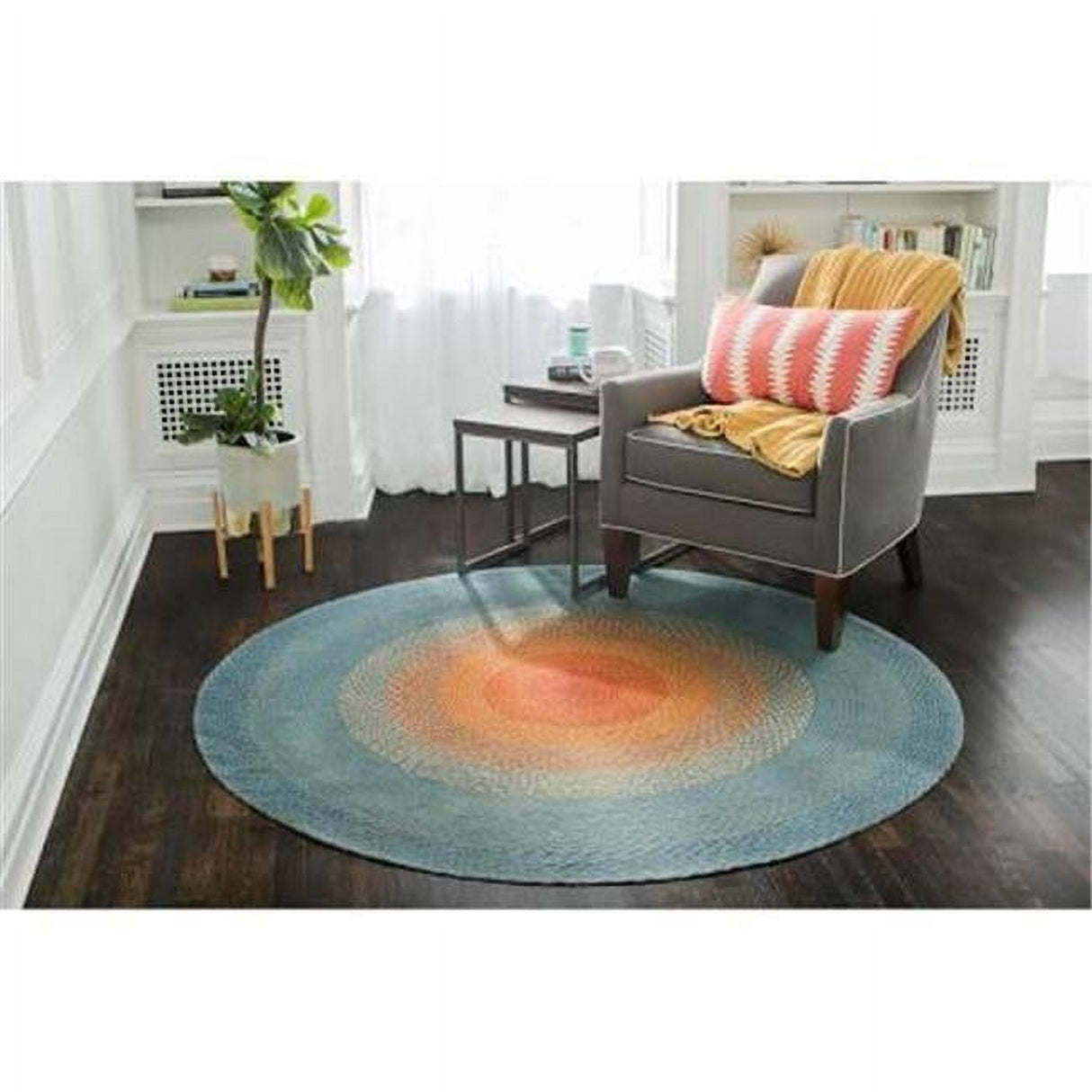 Round Boho Jute Rug – Handwoven Natural Fiber Rug for Home Décor