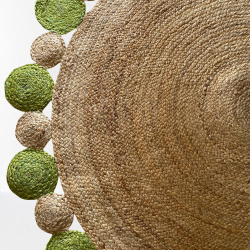 Jute and Chindi Floral Braided Rug – Natural Handwoven Area Mat