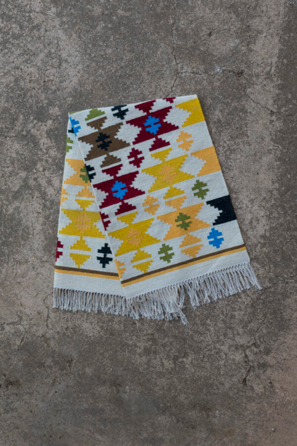 Bohemian Natural Wool Kilim Dhurrie Rugs