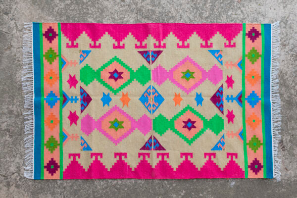 Dhurrie Rugs Handwoven Wool Kilim Woven Rug