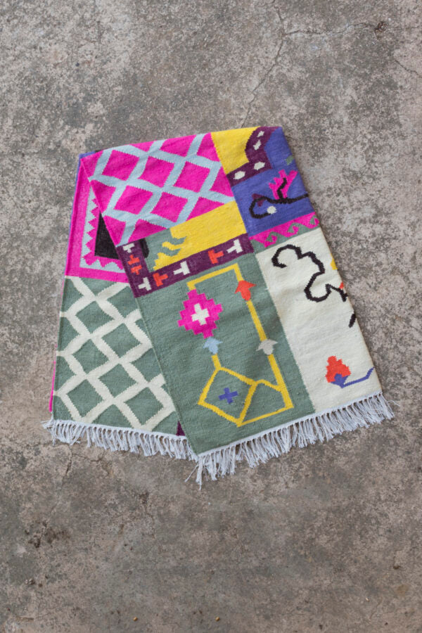 Natural Jute Kilim Dhurrie Rugs Handwoven Kilim Rug, Wool Rug, Boho Rug