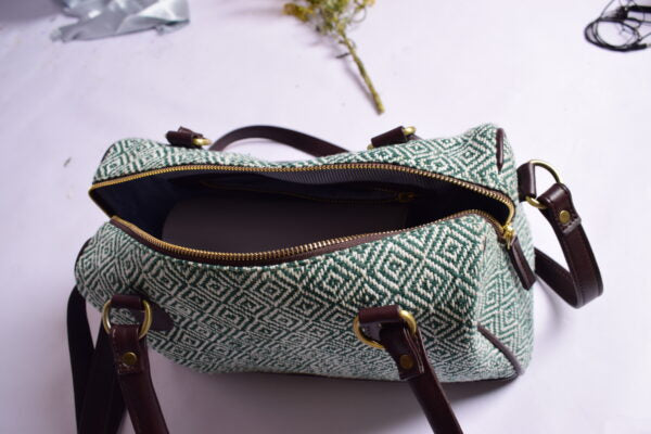 Diamond Pattern Dhurrie Duffle Bag,Eco-Friendly Boho Bags