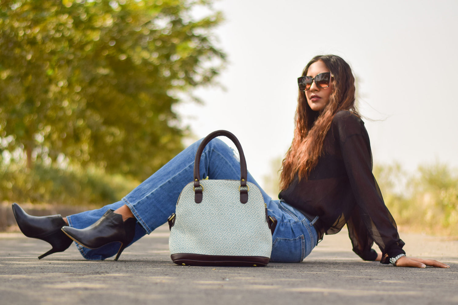 Diamonds Decor Hand Bag,Bohemian Dhurrie Handbags