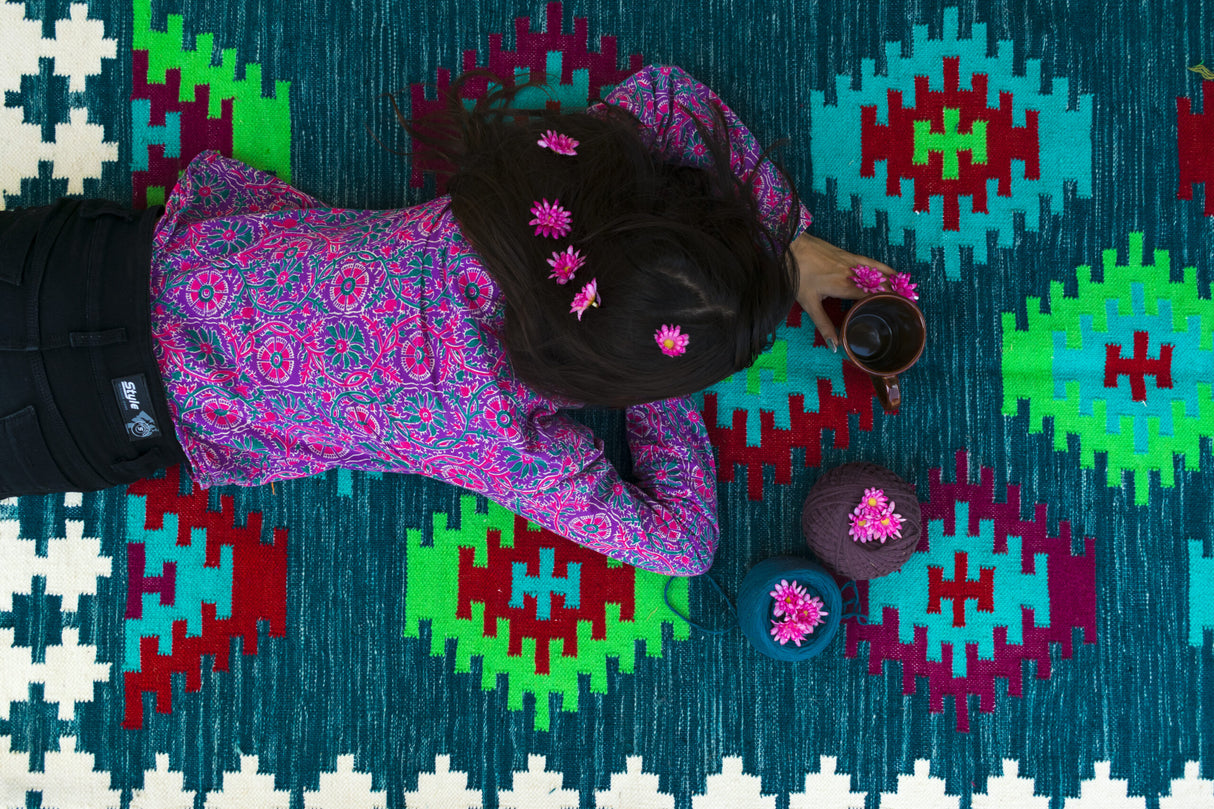 Colorful Cotton Wool Kilim Rug Designer Rug