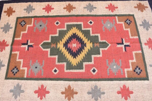 Kilim Style Rug, Wool Jute Kilim Rug
