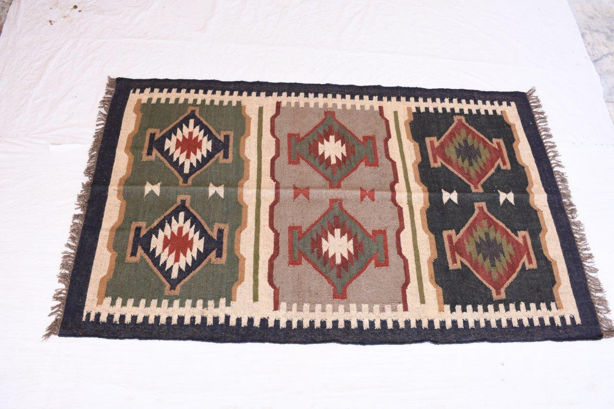 Wool Jute Kilim Style Rug Columbus Rug