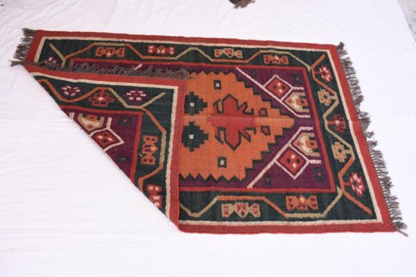 Boho Wool Jute Kilim Rug, Jute Kilim San Francisco Rug