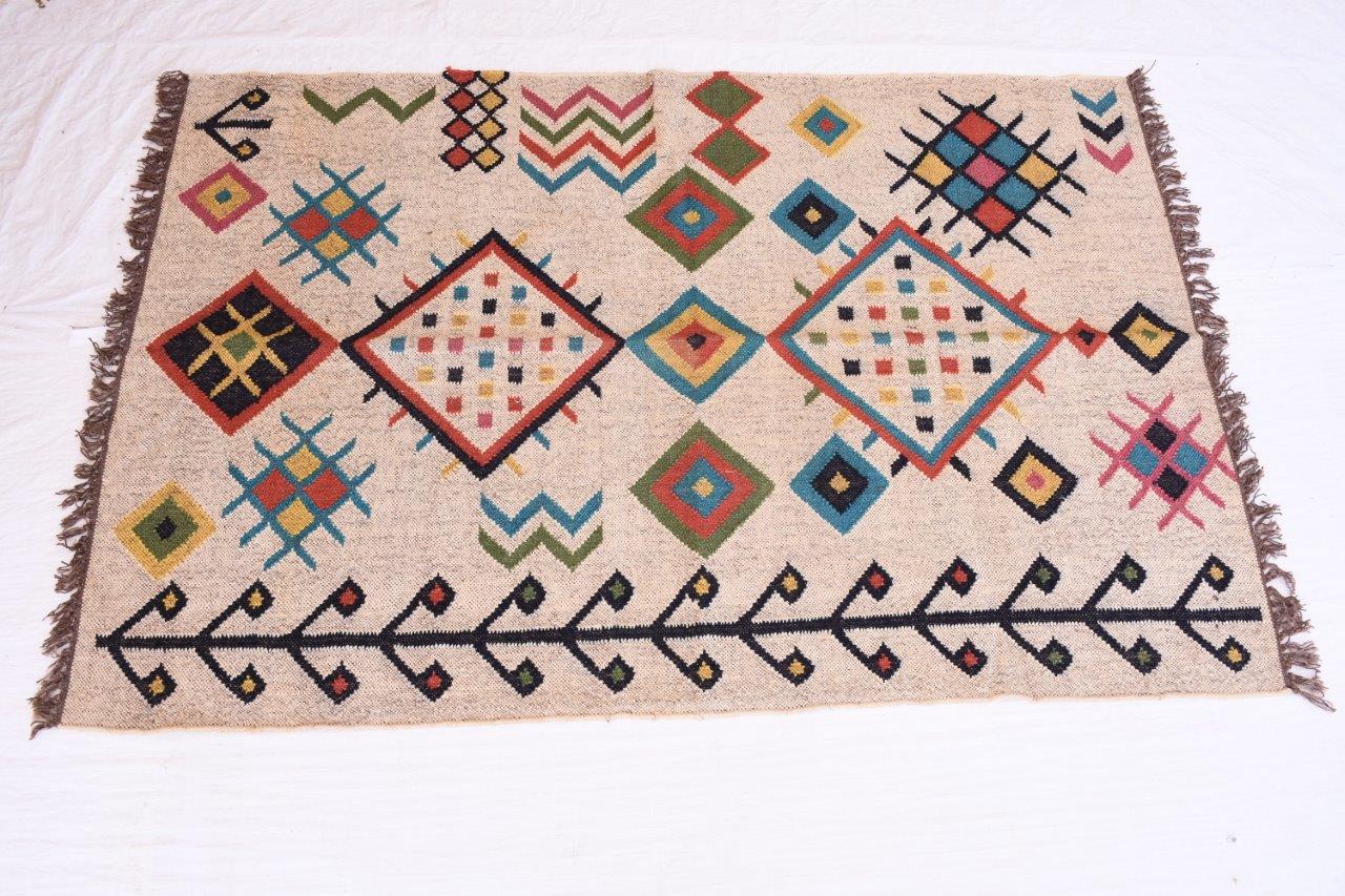 Turkish Kilim Jute Rug – Jacksonville Handcrafted Vintage-Style Rug