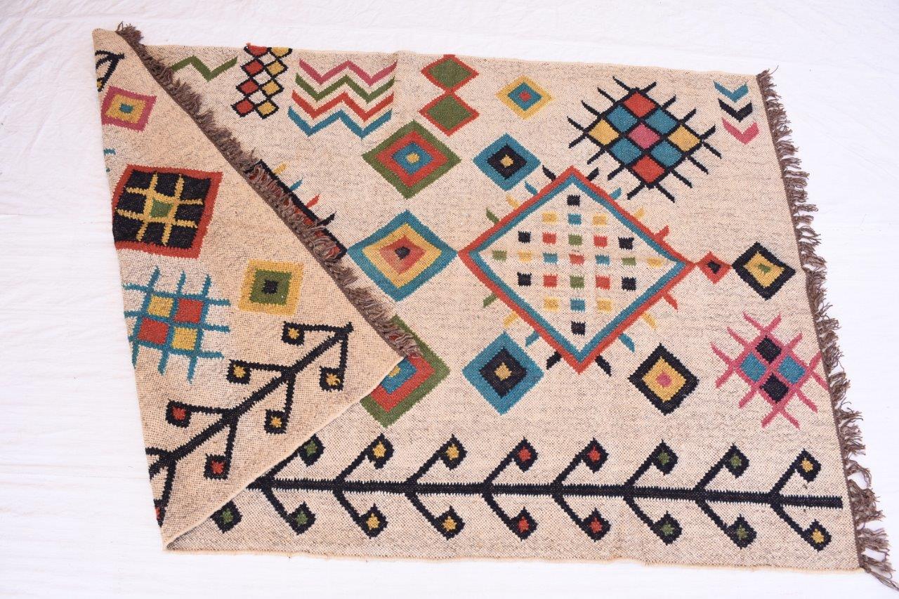 Turkish Kilim Jute Rug – Jacksonville Handcrafted Vintage-Style Rug