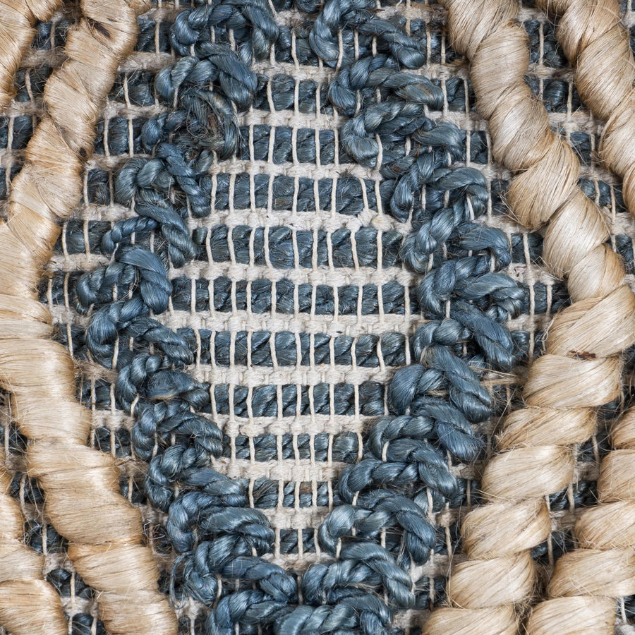 Handmade Blue/Brown Bohemian Jute Rug