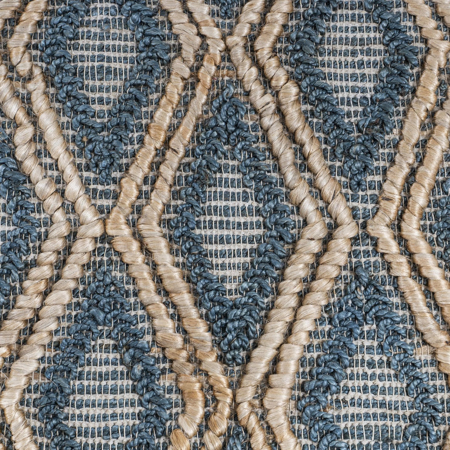 Handmade Blue/Brown Bohemian Jute Rug