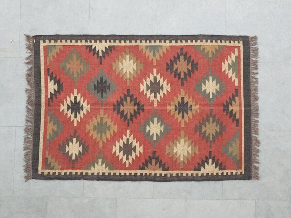 Neutral Wool Jute Kilim Rug Dallas Rug
