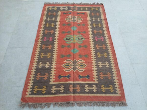 Wool Jute Kilim Area Rugs