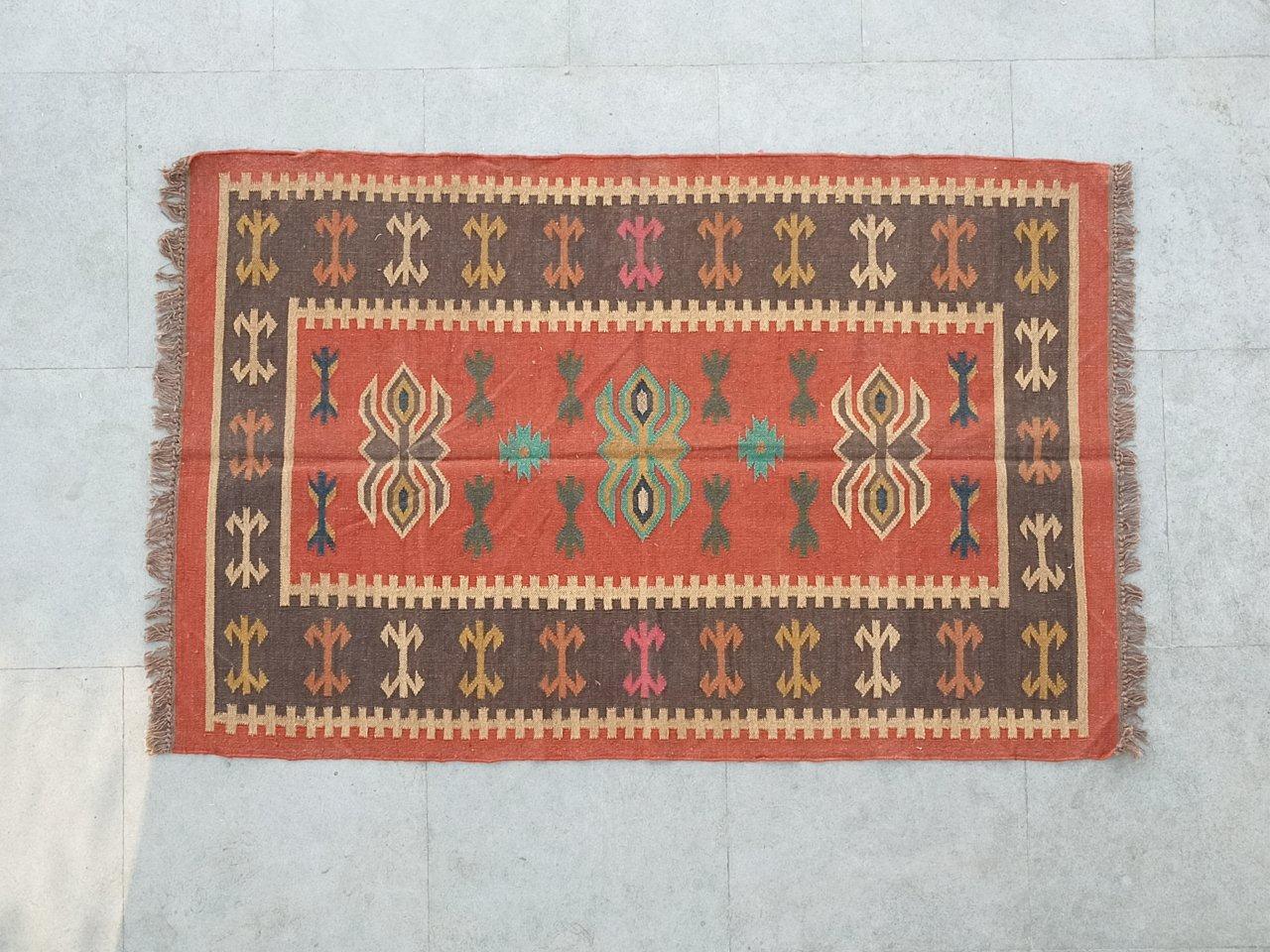 Wool Jute Kilim Area Rugs