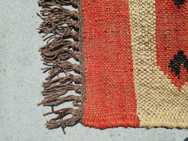 Multicolor & Red Jute Kilim Area Rug