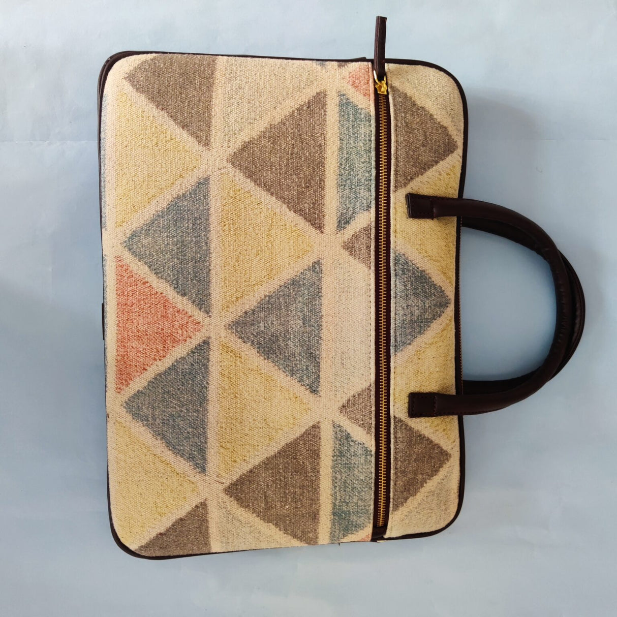 Bohemian Dhurrie Bags,Geometric Pattern Dhurrie Laptop Bag