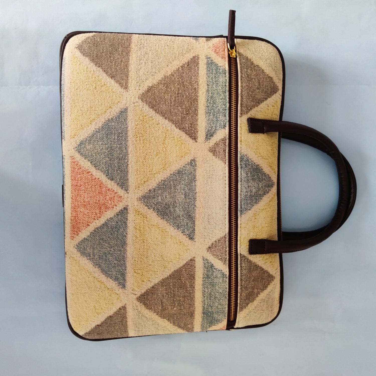 Bohemian Dhurrie Bags,Geometric Pattern Dhurrie Laptop Bag