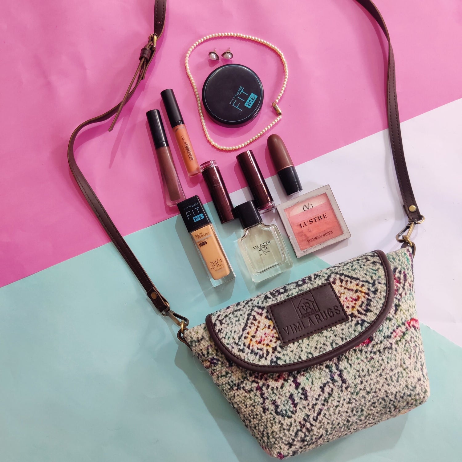 Handmade Dhurrie Sling Bag,Eco-Friendly Cotton Bags