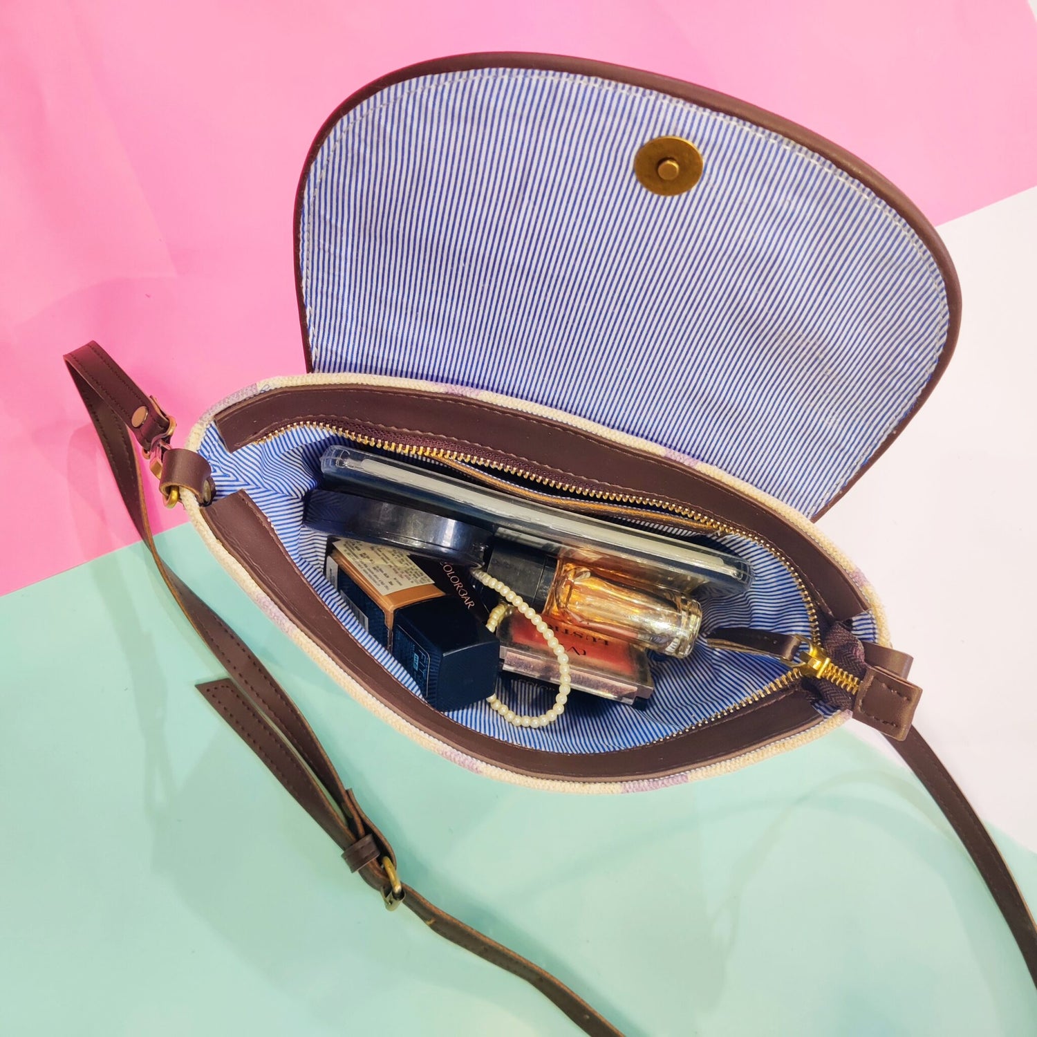 Cotton Printed Dhurrie Sling Bag,Eco-Friendly Tote Bags