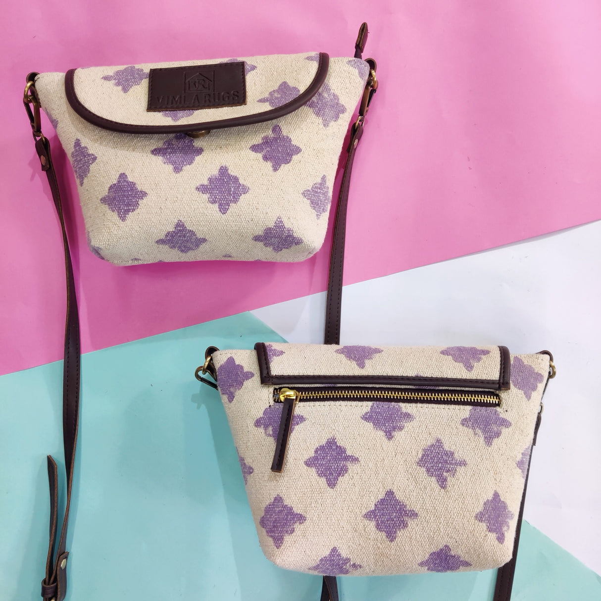 Cotton Woven Dhurrie Shoulder Bag,Handwoven Cotton Dhurrie Bags