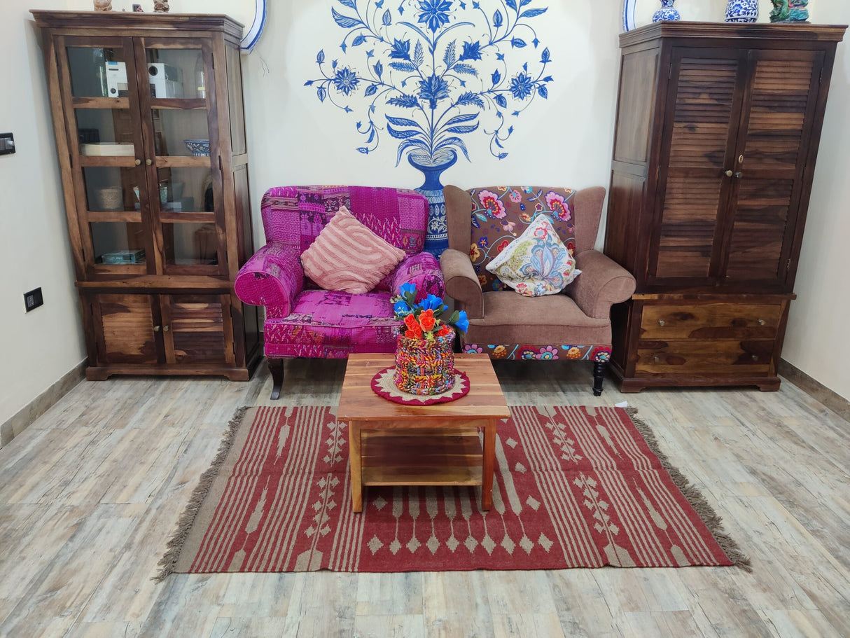 Handwoven Wool Jute Sofa Bedroom Rug