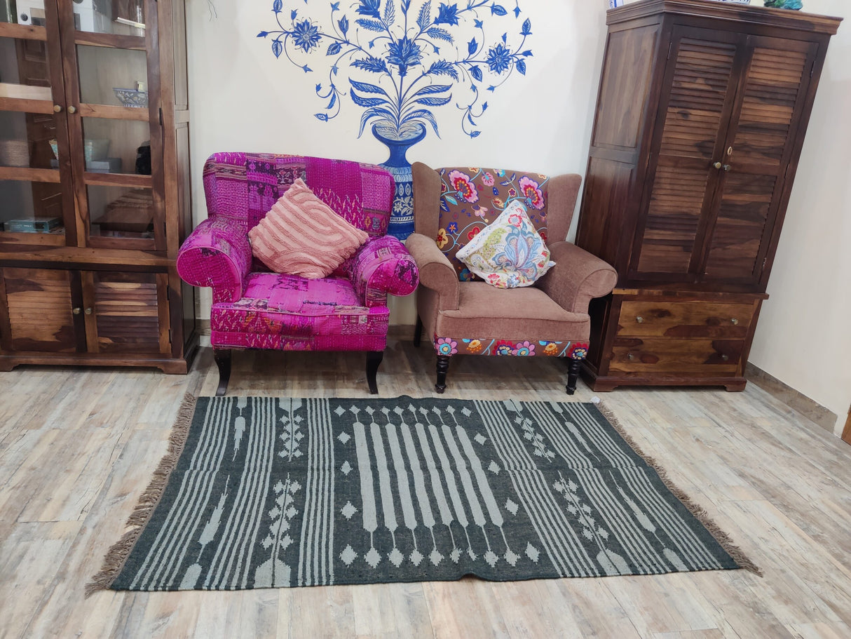 Handwoven Wool Jute Sofa Bedroom Rug