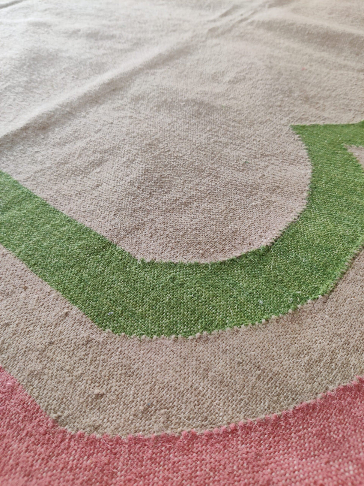 Handwoven Scalloped Wool Cotton Rugs Home Decor Rug