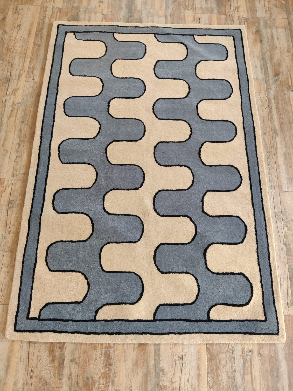 Wool Tufted Home Decor Area Rug,Blue