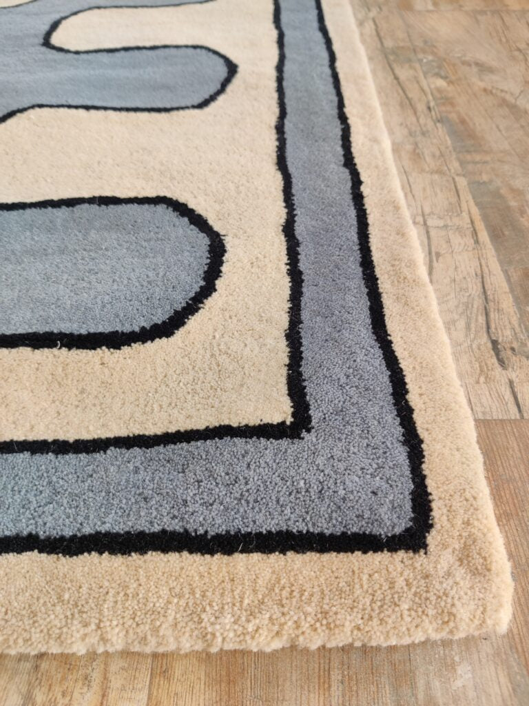 Wool Tufted Home Decor Area Rug,Blue