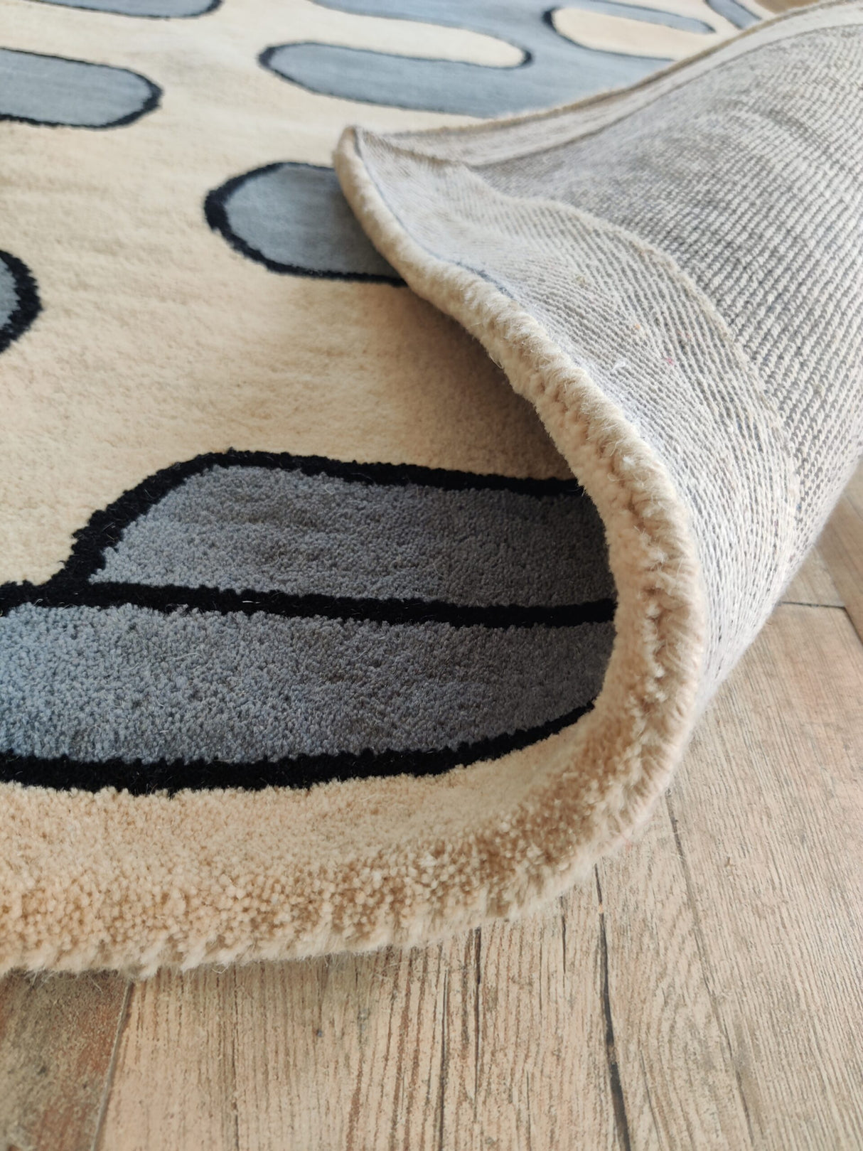 Wool Tufted Home Decor Area Rug,Blue