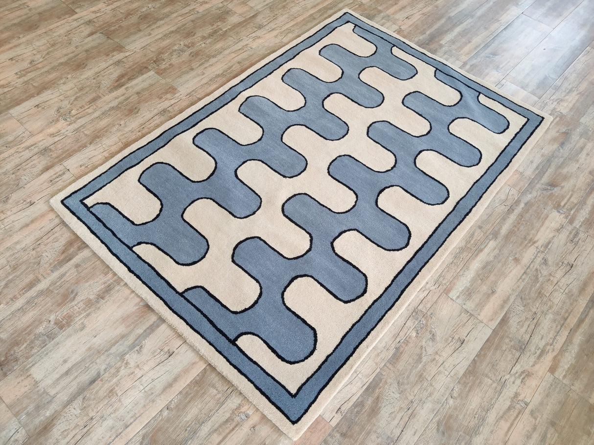 Wool Tufted Home Decor Area Rug,Blue