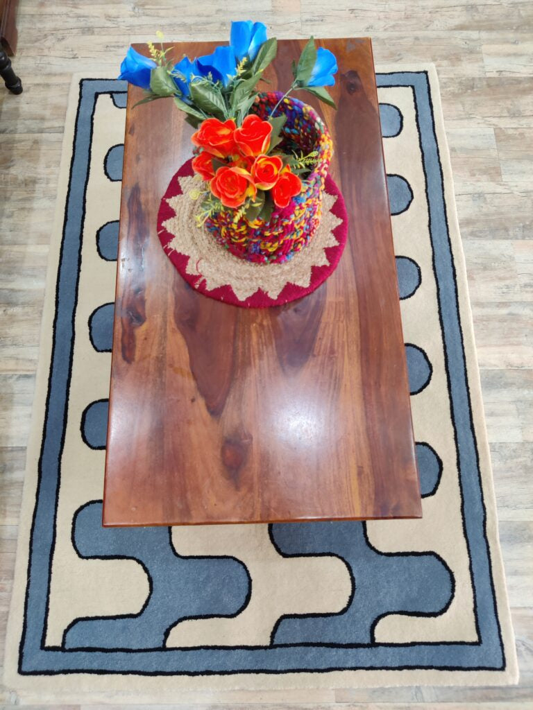 Wool Tufted Home Decor Area Rug,Blue