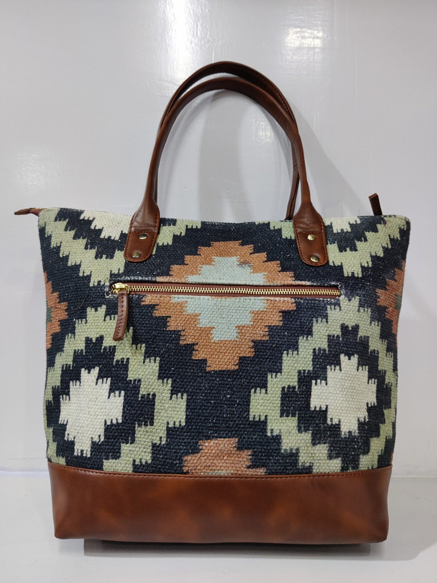 Cotton Printed Dhurrie Sling Bag,Black,Eco-Friendly Cotton Bags